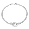 Thumbnail Image 1 of Sterling Silver 7.7&quot; Interlinking Circle Chain Bracelet