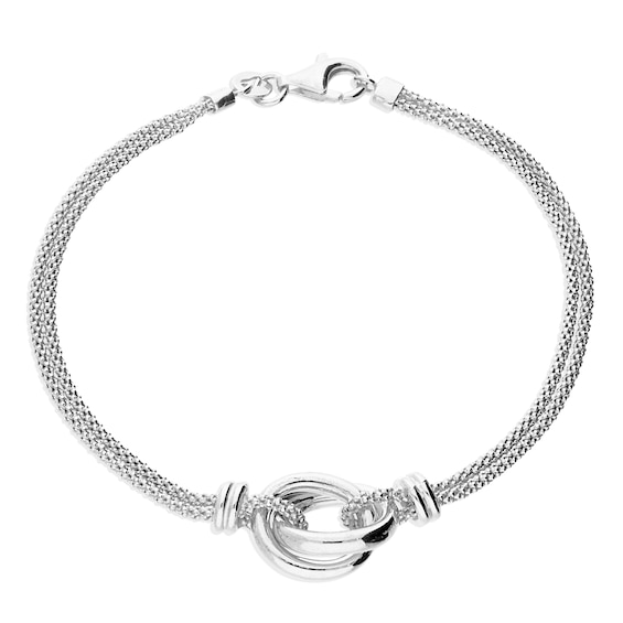Sterling Silver 7.7 Interlinking Circle Chain Bracelet