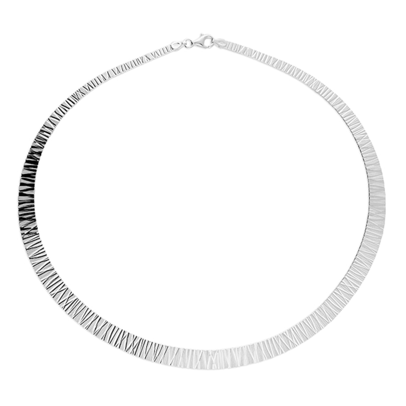 Main Image 1 of Sterling Silver 17" Diamond Cut Graduated Thin Necklace
