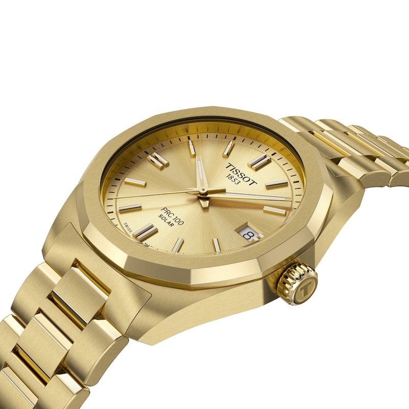 Main Image 2 of Tissot PRC 100 Solar Women's 34mm Gold Dial Yellow PVD Bracelet Watch