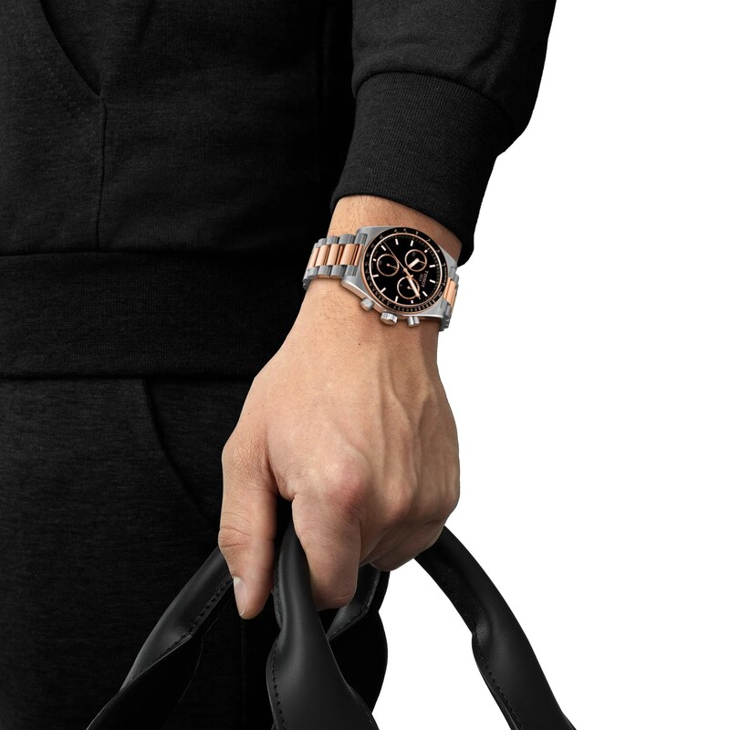 Main Image 4 of Tissot PR 516 Chronograph Black Dial Rose Two Tone Bracelet Watch