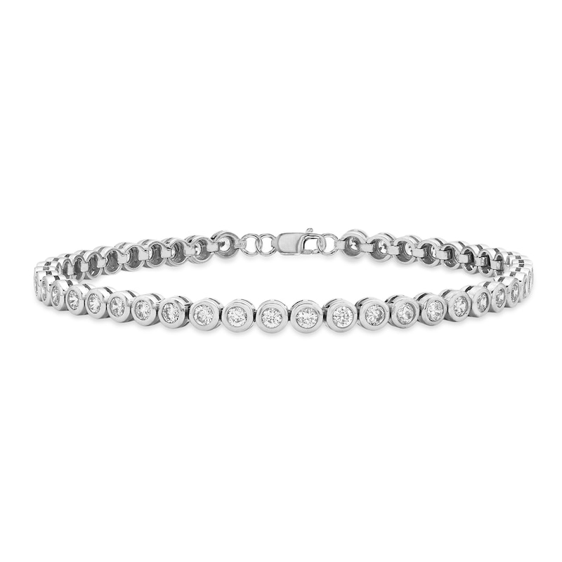 Main Image 1 of Sterling Silver 7" Cubic Zirconia Bezel Set Tennis Bracelet