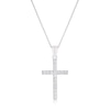 Thumbnail Image 1 of Sterling Silver 18" Cubic Zirconia Cross Large Pendant Necklace