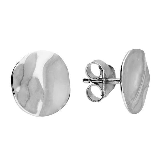 Sterling Silver Polished Organic Shaped Stud Earrings