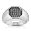 Thumbnail Image 1 of Sterling Silver & Black Cubic Zirconia Signet Ring