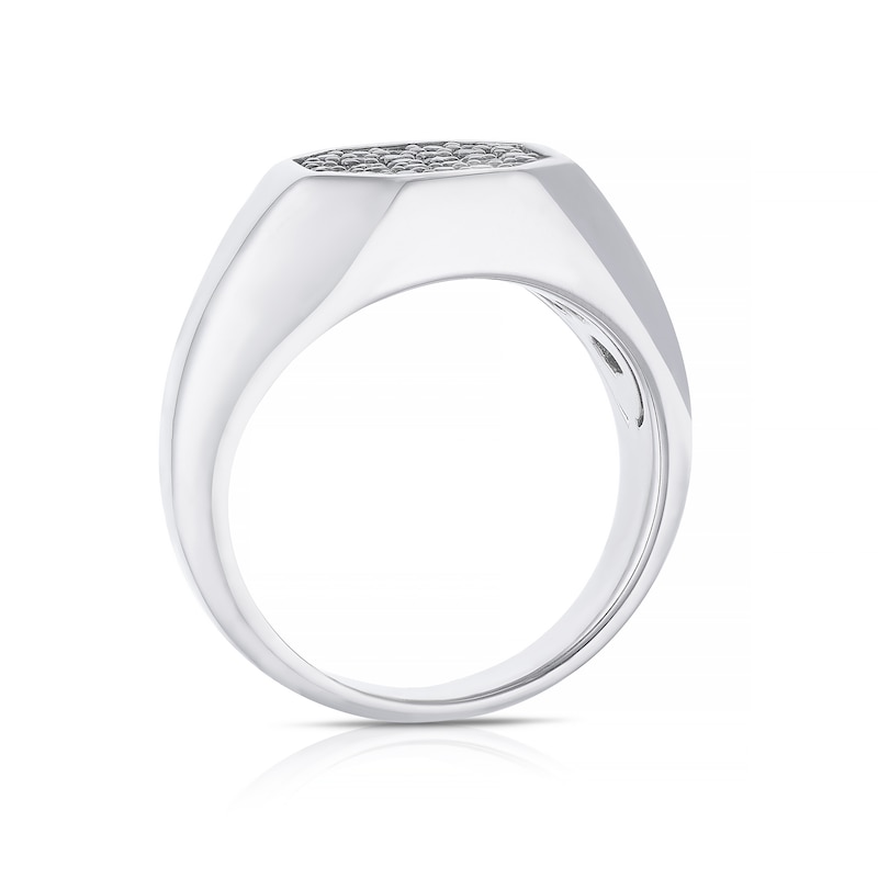 Main Image 3 of Sterling Silver & Black Cubic Zirconia Signet Ring