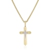 Thumbnail Image 1 of Sterling Silver & 18ct Yellow Gold Plated Vermeil Cubic Zirconia Cross Shaped Pendant