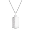 Thumbnail Image 1 of Sterling Silver & Cubic Zirconia Polished Dog Tag Pendant Necklace