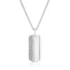 Thumbnail Image 1 of Sterling Silver & Cubic Zirconia Line Detail Dog Tag Pendant
