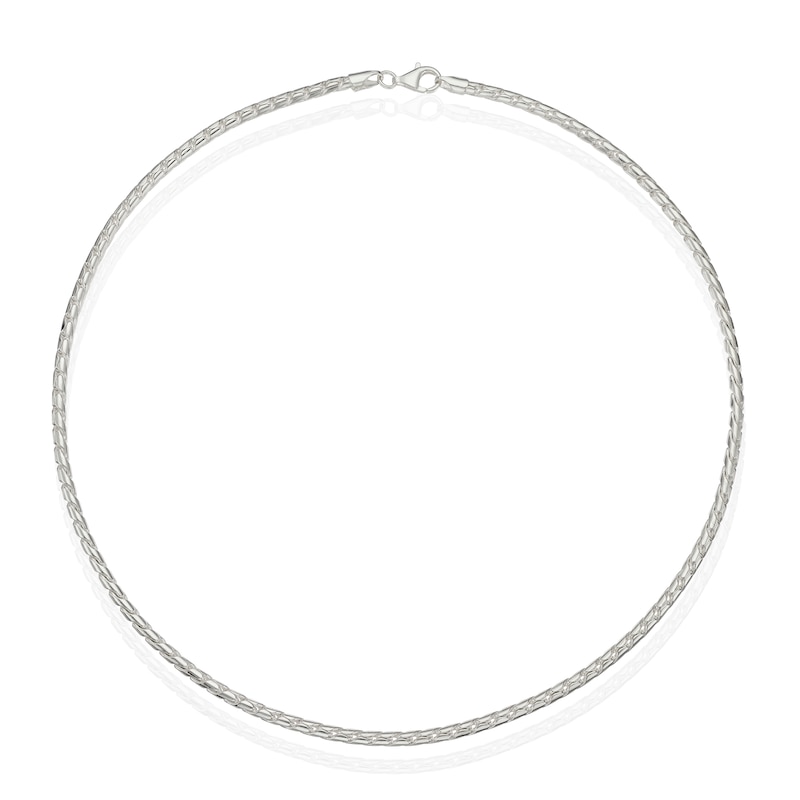 Main Image 2 of Sterling Silver Rounded Curb Chain Necklace
