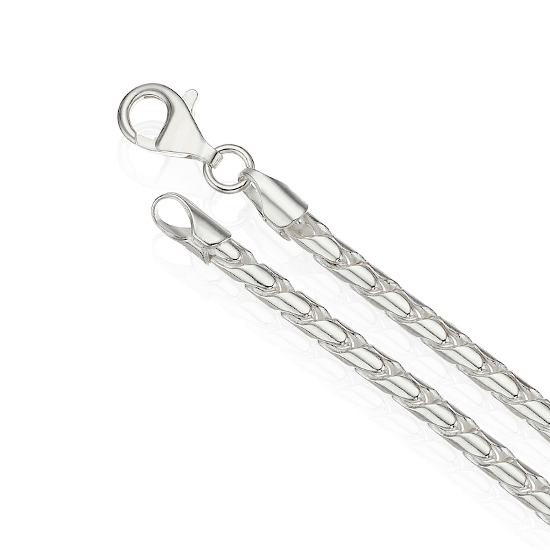 Main Image 3 of Sterling Silver Rounded Curb Chain Necklace