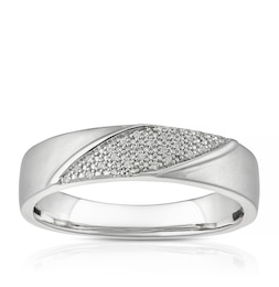 Sterling Silver Cubic Zirconia Matte & Polished Ring