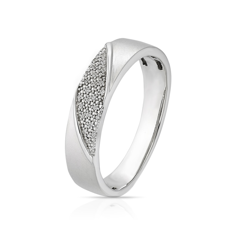 Main Image 2 of Sterling Silver Cubic Zirconia Matte & Polished Ring