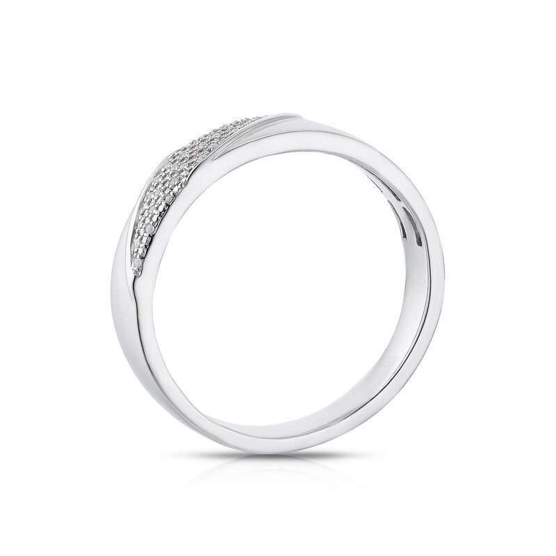 Main Image 3 of Sterling Silver Cubic Zirconia Matte & Polished Ring