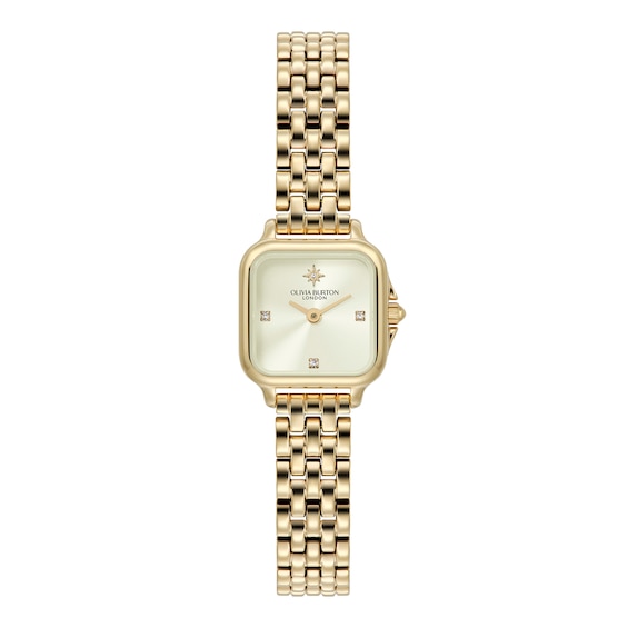 Women's Olivia Burton Mini Grosvenor 20Mm Light Yellow Gold Ip Bracelet Watch