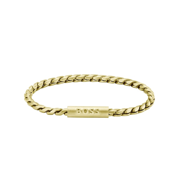 Men's Boss Doran Light Yellow Gold Ip Bracelet