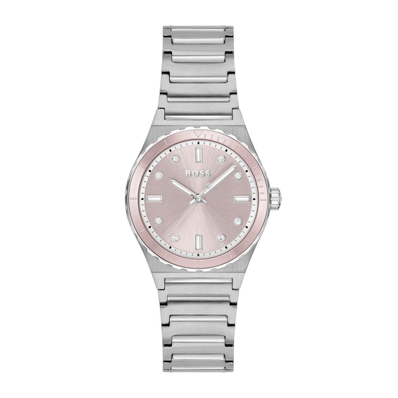 Women's Boss Candor Sport 32Mm Pink Dial & Stainless Steel Watch