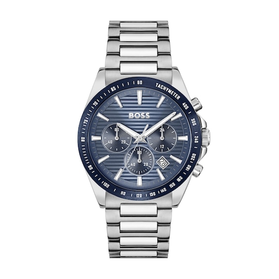 BOSS Strike 41mm Chronograph Mens Blue Dial and Stainless St