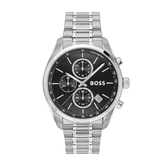 Boss Silver Black Grand Prix 44 Watch - Image 8