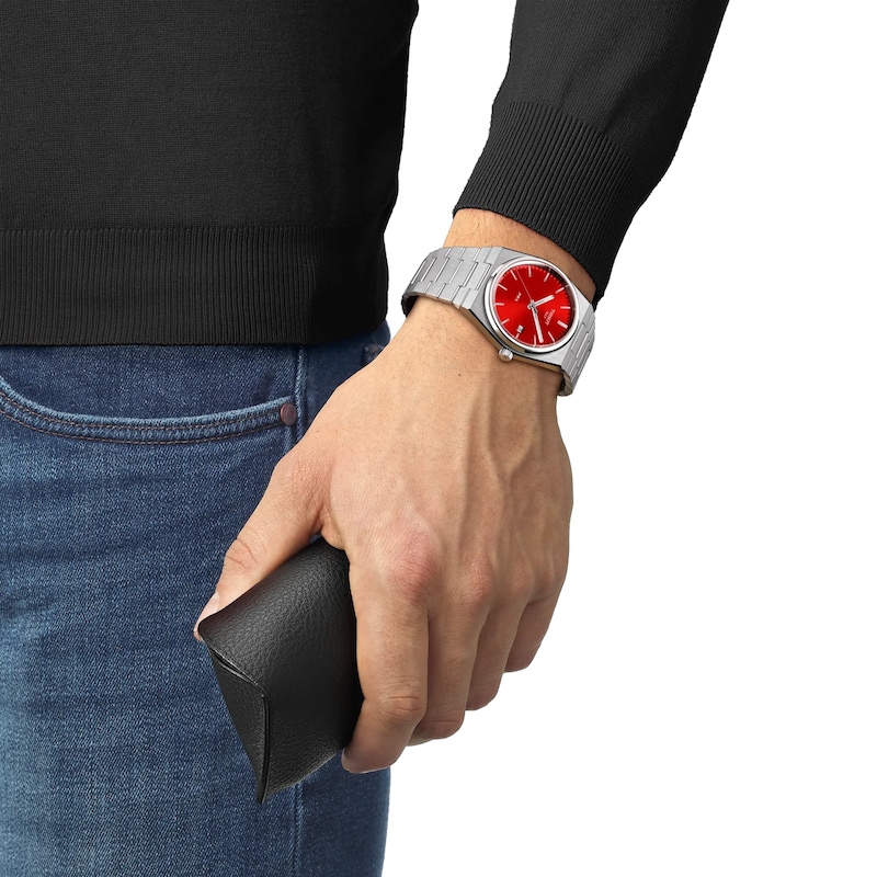 Main Image 5 of Tissot PRX 40mm Red Dial & Stainless Steel Watch