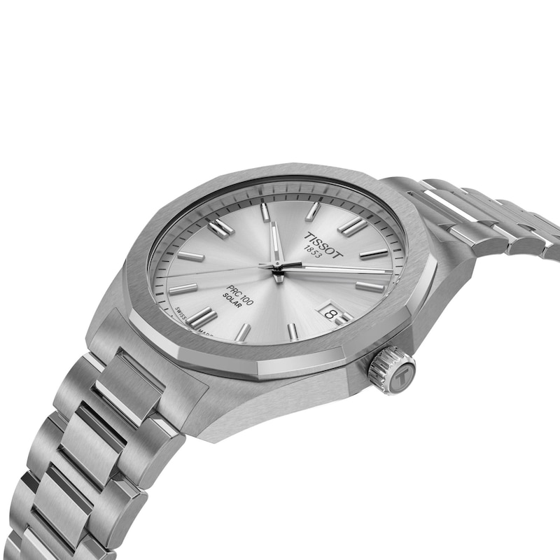 Main Image 5 of Tissot PRC100 39mm Solar Silver Dial & Stainless Steel Watch