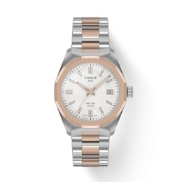 Tissot PRC 100 Solar 34mm Women's Two Tone Bracelet Watch