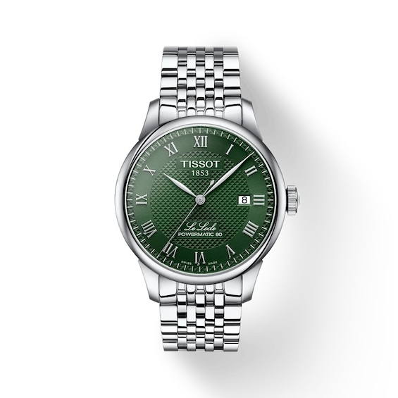 Men's Tissot Le Locle Powermatic 80 39Mm Green Dial & Stainless Steel Bracelet Watch