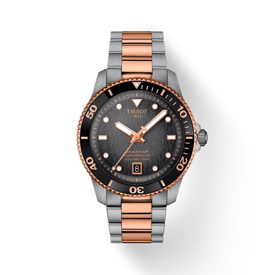 Men's Tissot Seastar Automatic 40Mm Two Tone Bracelet Watch