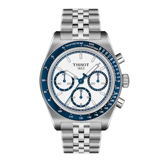 Men's Tissot Pr516 Automatic Chronograph White Dial & Stainless Steel Watch