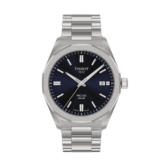 Men's Tissot Prc100 39Mm Solar Blue Dial & Stainless Steel Watch