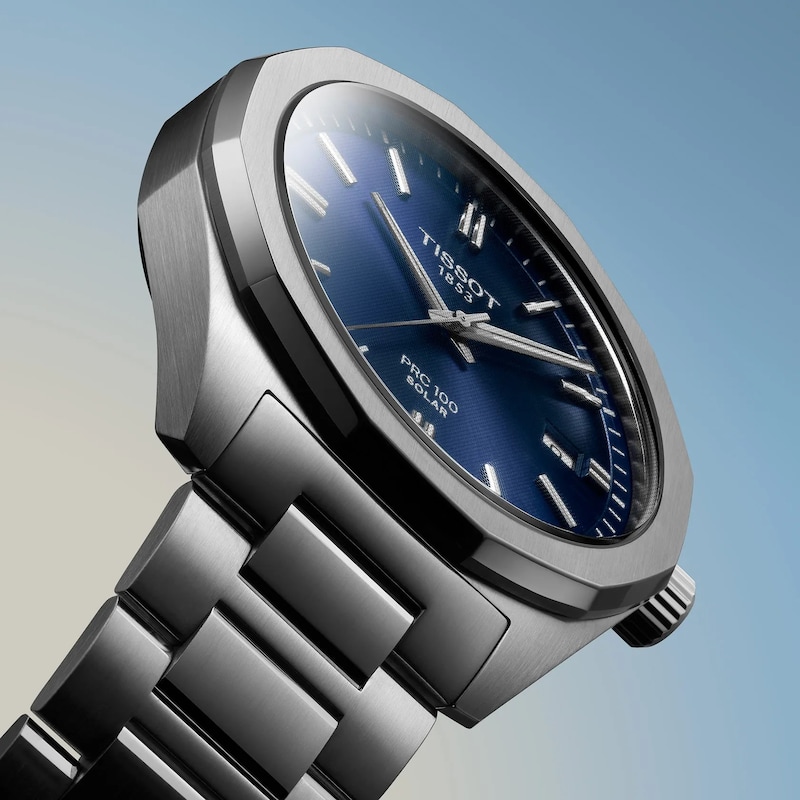 Main Image 7 of Tissot PRC100 39mm Solar Blue Dial & Stainless Steel Watch