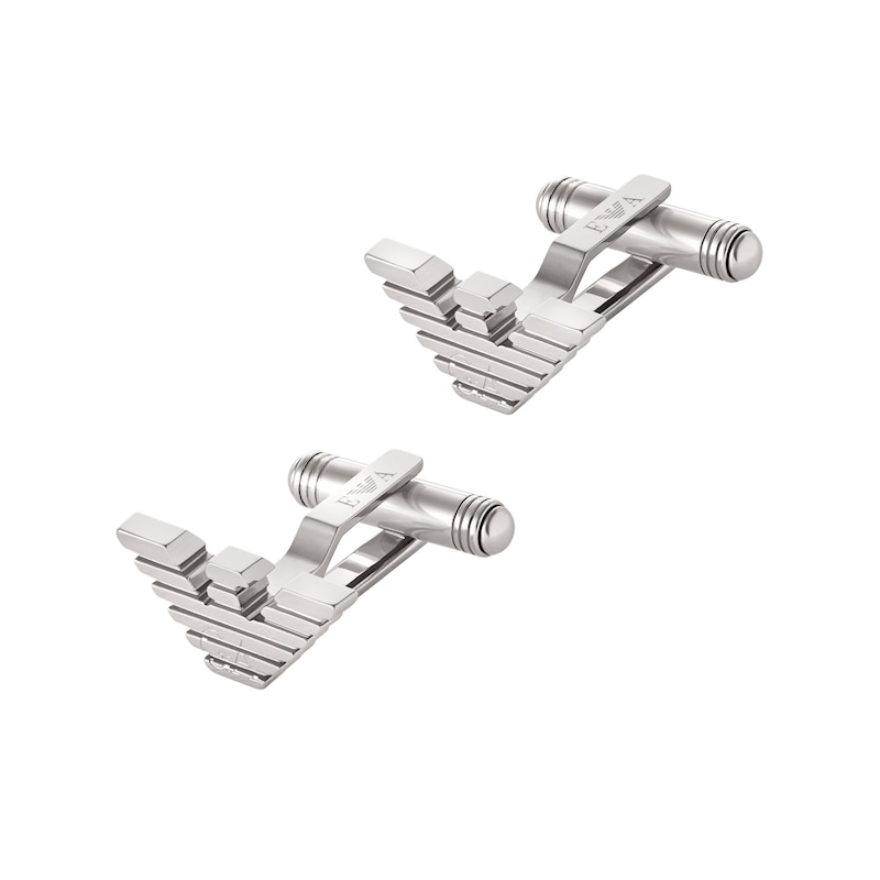 Main Image 1 of Emporio Armani Stainless Steel Logo Toggle Cufflinks