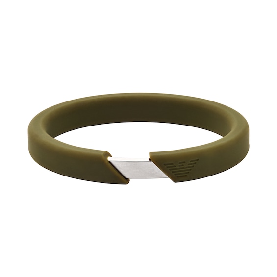 Men's Emporio Armani Green Silicone Magnet Strap Bracelet