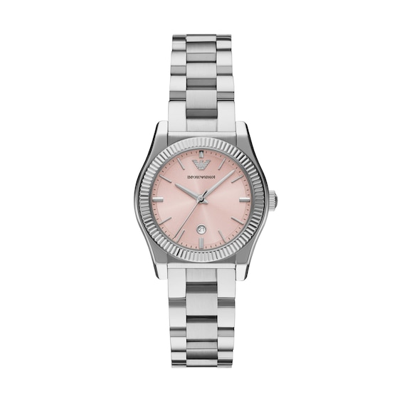 Women's Emporio Armani 32Mm Pink Dial & Stainless Steel Watch