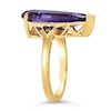 Thumbnail Image 3 of Le Vian 14ct Yellow Gold Diamond & Amethyst Pear Shaped Large Ring