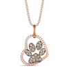 Thumbnail Image 1 of Le Vian 14ct Rose Gold 0.30ct Diamond Heart Shaped Paw Print Pendant