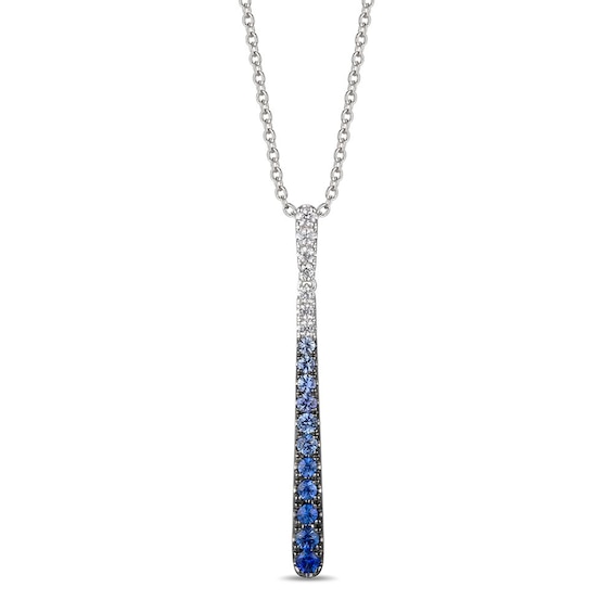 Le Vian 14ct White Gold Sapphire Ombre Line Pendant Necklace