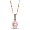 Thumbnail Image 1 of Le Vian 14ct Rose Gold 0.15ct Diamond & Morganite Oval Shaped Pendant