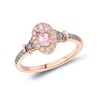 Thumbnail Image 1 of Le Vian 14ct Rose Gold 0.30ct Diamond & Morganite Oval Shaped Halo Ring