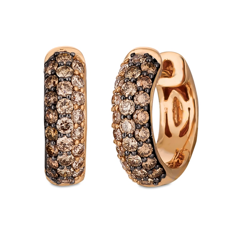 Main Image 1 of Le Vian 14ct Rose Gold 0.80ct Diamond Hoop Earrings