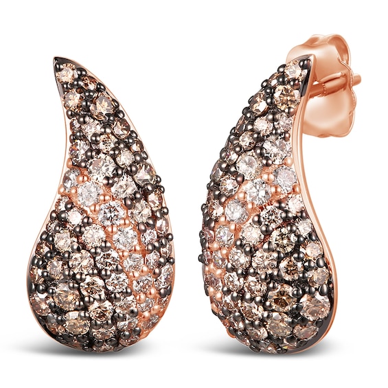 Le Vian 14ct Rose Gold 1.50ct Diamond Pear Shaped Stud Earri
