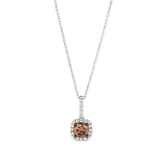 Le Vian 14ct White Gold 19 0.60ct Diamond Halo Pendant Necklace