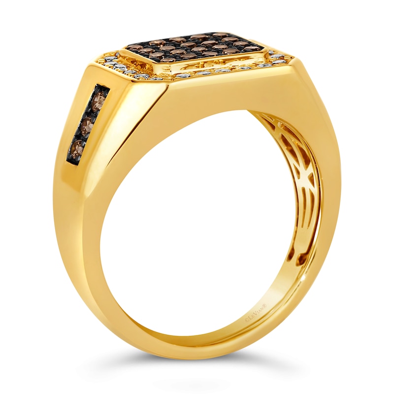 Main Image 2 of Le Vian 14ct Yellow Gold 0.80ct Diamond Round Cut Signet Ring