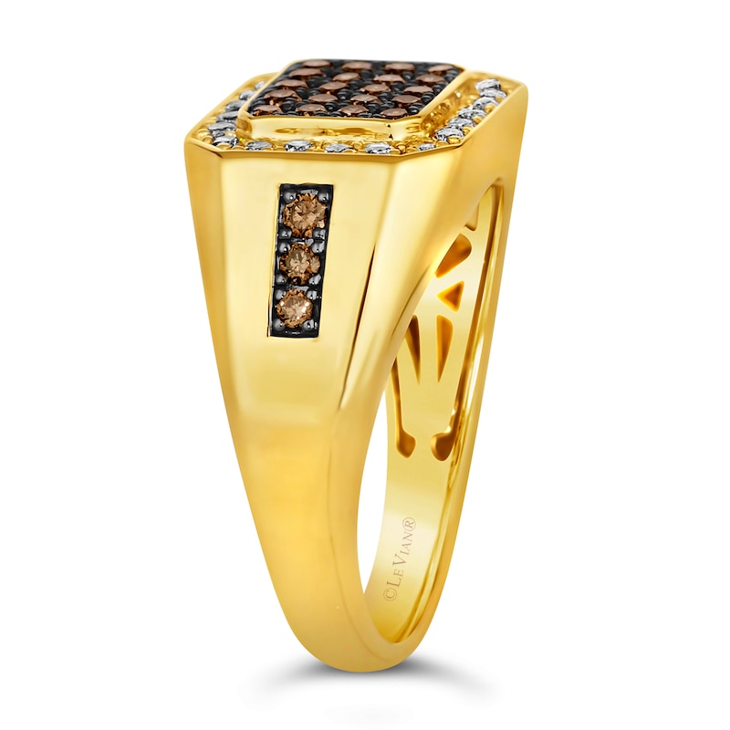 Main Image 3 of Le Vian 14ct Yellow Gold 0.80ct Diamond Round Cut Signet Ring