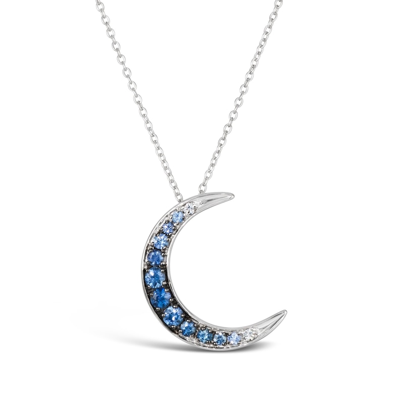 Main Image 1 of Le Vian 14ct White Gold 19" Blue Sapphire Pendant Necklace