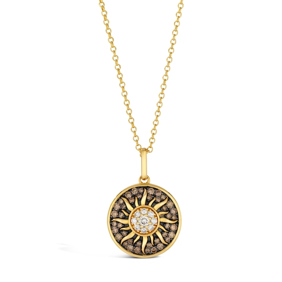 Le Vian 14ct Yellow Gold 19 0.69ct Diamond Sun Pendant Neckl