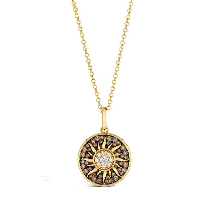 Main Image 1 of Le Vian 14ct Yellow Gold 19" 0.69ct Diamond Sun Pendant Necklace
