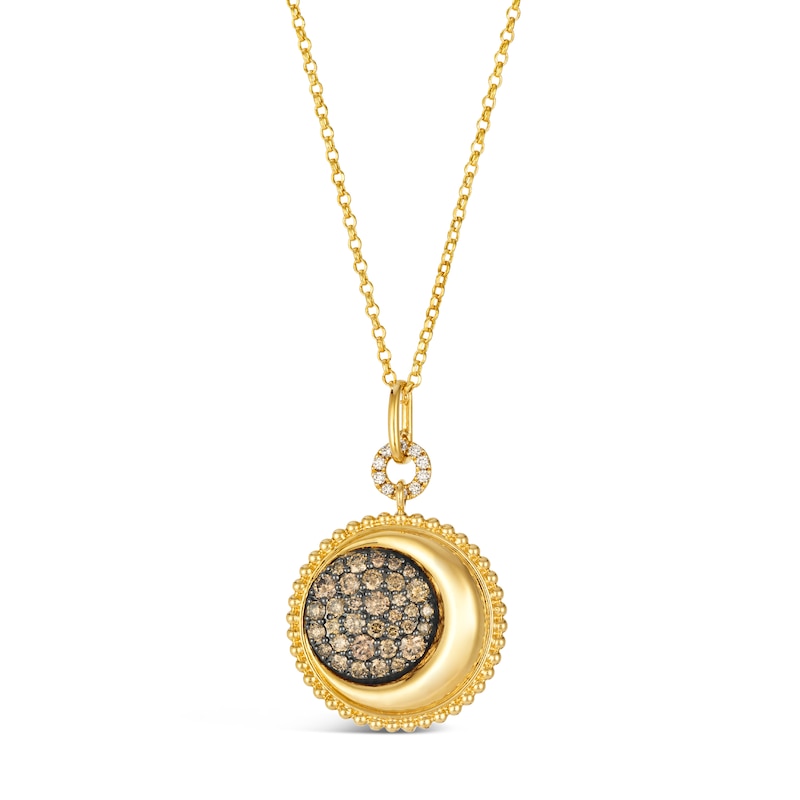 Main Image 1 of Le Vian 14ct Yellow Gold 19" 0.80ct Diamond Moon Pendant Necklace