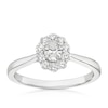 Thumbnail Image 1 of 18ct White Gold 0.50ct Diamond Scallop Edge Oval Halo Ring
