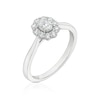 Thumbnail Image 2 of 18ct White Gold 0.50ct Diamond Scallop Edge Oval Halo Ring